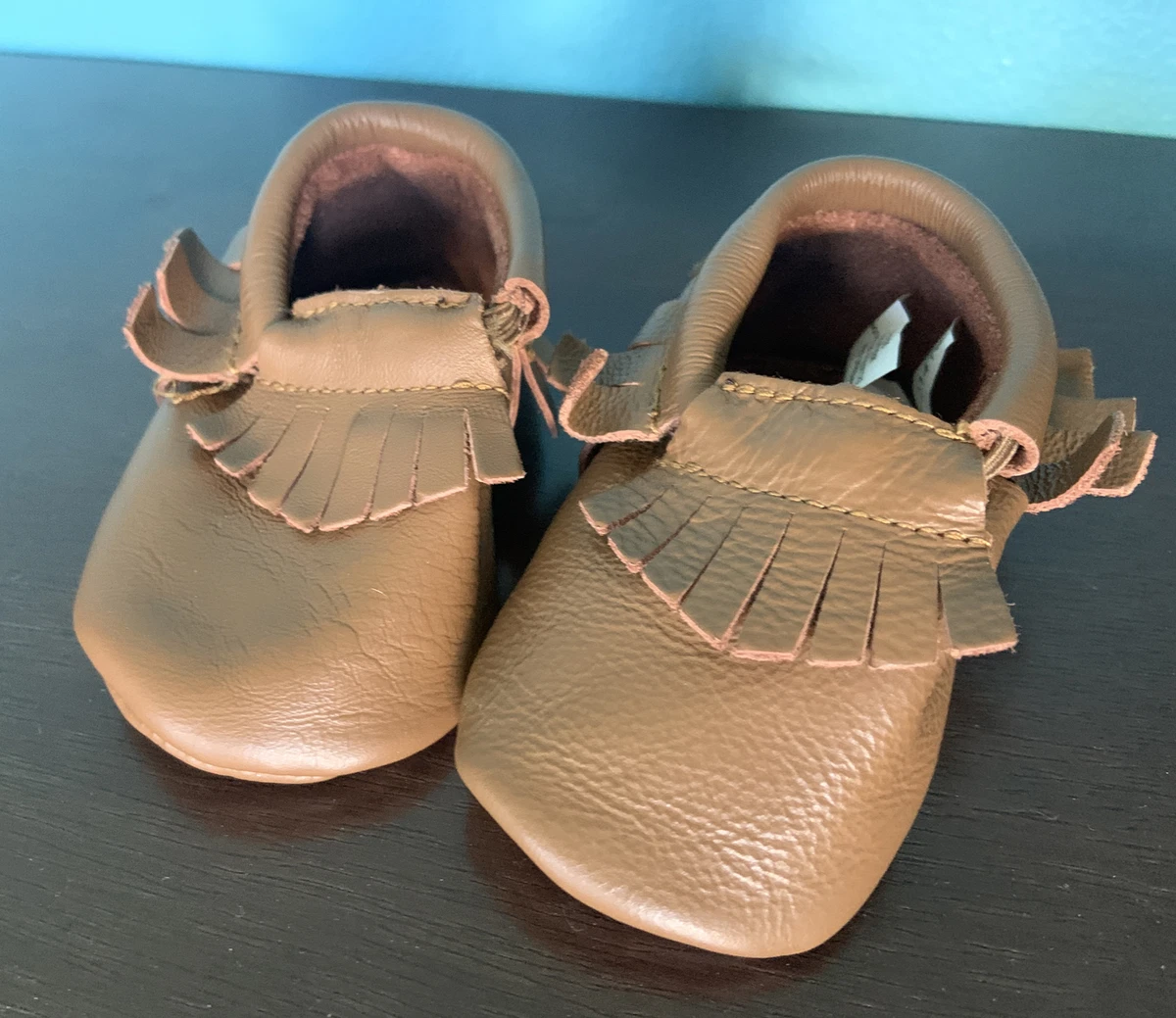 Mud Pie Baby 100 Leather Fringe Moccasins 0 6 Months Crib Shoes