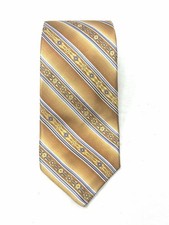 NWT Robert Talbott USA MADE Floral Mosaic Streaked Multistripe Orange Silk Tie