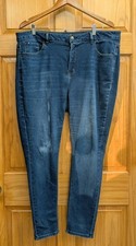Curve Appeal Essential Skinny Blue Denim Jeans Comfy Stretch Size 18W
