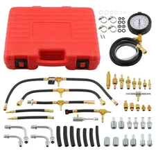 Fuel Injection Injector Pressure Tester Gauge Tools Kit Fuel Line Fittings