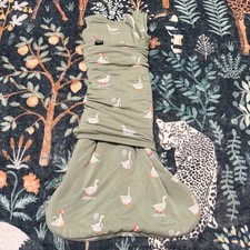 Kyte Baby Bamboo Swaddle Sleep Sack Sage Green Goose Print Animal Wrap