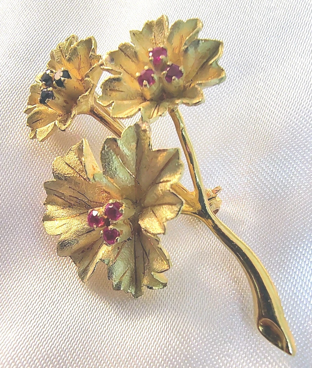 18k Gold Brooch In Retro Fine Pins & Brooches for sale | eBay