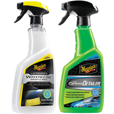 Meguiar s Ultimate Waterless Wash & Wax + Hybrid Ceramic Detailer Set   2x768 ml