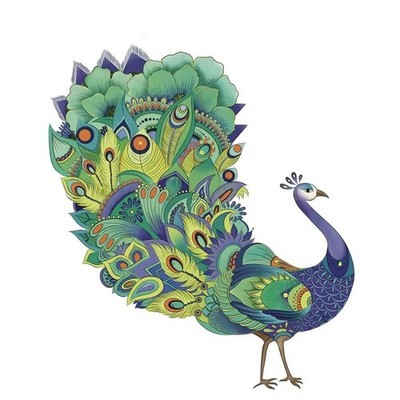 Peacock Wooden Jigsaw Puzzle Irregular Animal Shape Adult Kids Gift Brain Teaser