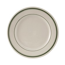 Tuxton China Inc Green Bay 8-3/8" Amr White/Eggshell Green Band Plate - 3 Dz
