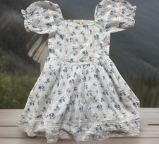 LoveShackFancy 100 Cotton 10 Y Girls Dress , Blue And White Floral