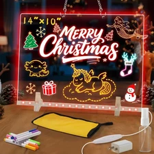 Lumiboard Led Drawing Board with 7 Colors,14"X10" Acrylic Dry Erase Board