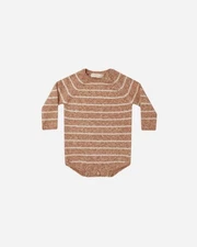 Quincy Mae Riggens Romper Cinnamon Stripe Baby One-Piece 6-12 Months