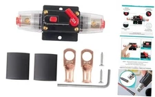 30A Reset Fuse Holder with Manual Reset, 4-12 AWG 30 AMP Audio Inline Circuit