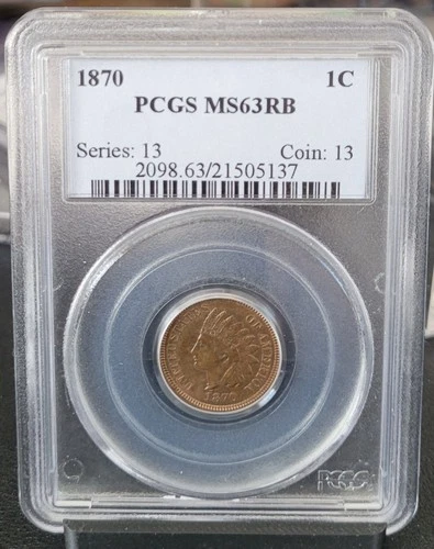 1870 Indian Head Cent – PCGS MS-63RB