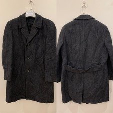 1970s Vintage classic Pure woollen Wool belted charcoal over coat 40R