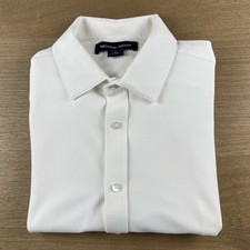Mizzen Main Bateman Solid White Mens XL Classic Fit Performance Dress Shirt 168