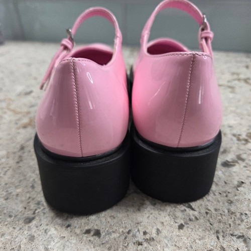Wild Diva Plateau Mary Janes klobiger Absatz Schnallenriemen rosa Schuhe 8 - Bild 7 von 9