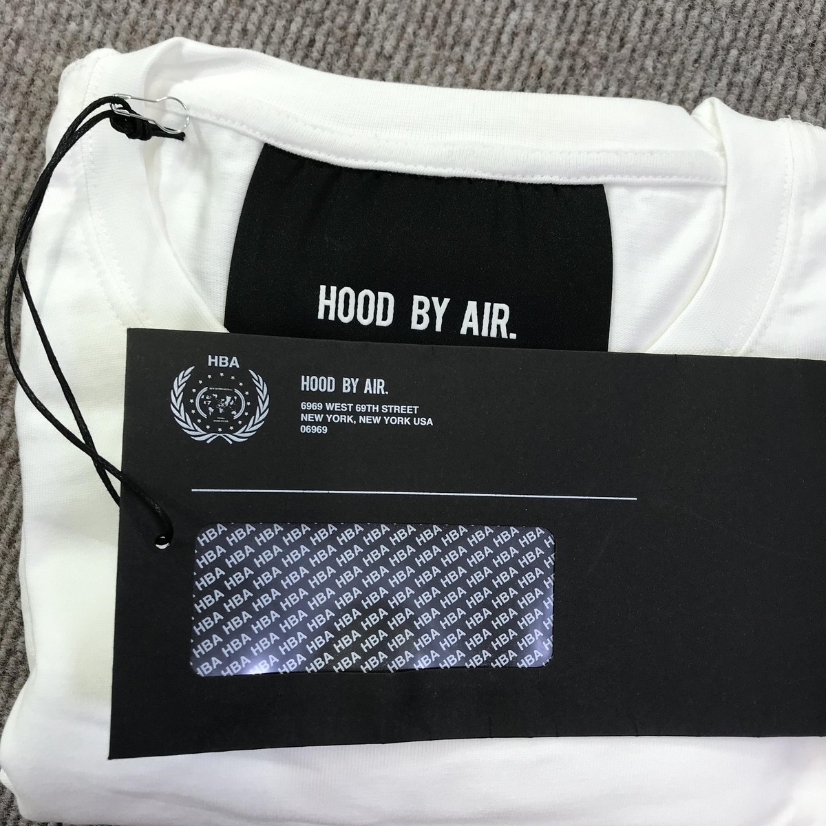 Hood By Air Shirt Mens Medium White HBA Logo Embroidered