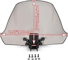 SAUTVS Dark Tinted Wider Adventure Adjustable Windshield for Can-Am Ryker, XXL F