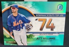 JETT WILLIAMS 2023 Bowman SCOUTS TOP 100 AQUA REFRACTOR /125 #BTP-74