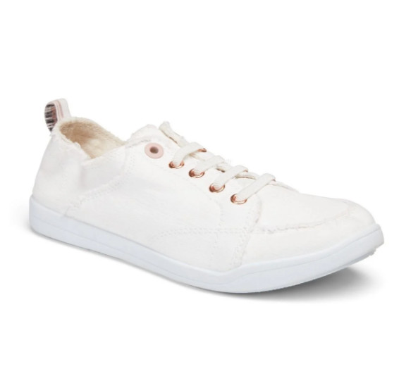 VIONIC Women's Beach Pismo Casual Sneaker: Canvas - Cream, Medium