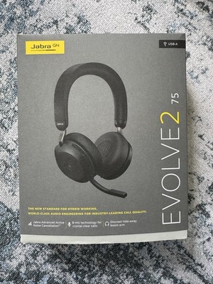 Jabra Evolve2 75 MS Stereo USB-A Headset - Black (27599-999-998) New NIB Teams