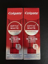 2x Colgate Optic White Renewal Teeth Whitening 3 oz Toothpastes Exp 03/2027
