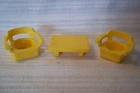 VINTAGE Fisher Price Little People - TABLE  / 2 CHAIRS - YELLOW
