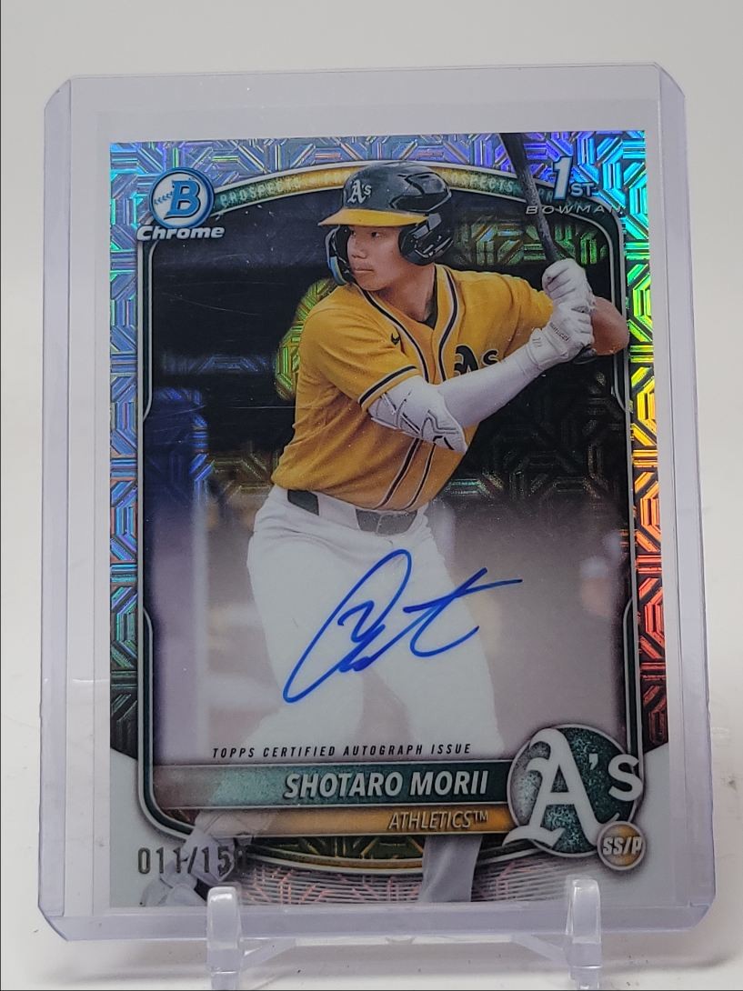 SHOTARO MORII 2025 BOWMAN CHROME 1ST HTA CHOICE REFRACTOR AUTO /150 Q5451