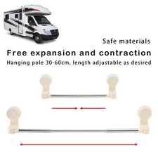 2x 11.8-23.6'' RV Shower Corner Storage Bar Adjustable Stainless Steel Rod