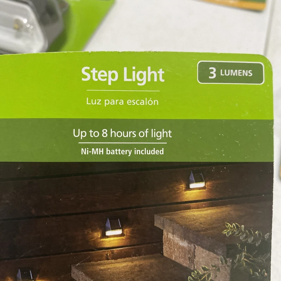 Lote de 8 luces de paso LED alimentadas por energía solar incluye batería Ni-MH 8 horas de luz Foto 3 de 4