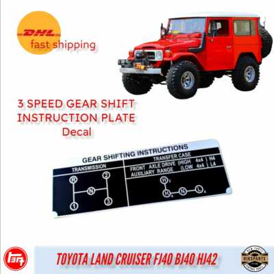 For TOYOTA LAND CRUISER FJ40 BJ50 3 SPEED GEAR SHIFT INSTRUCTION