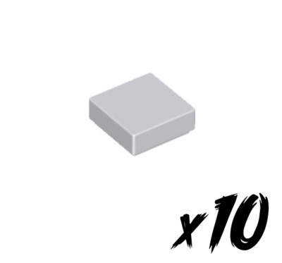 10x LEGO 3070   1x1 Tile   Fliese   hellgrau   Light Bluish Gray