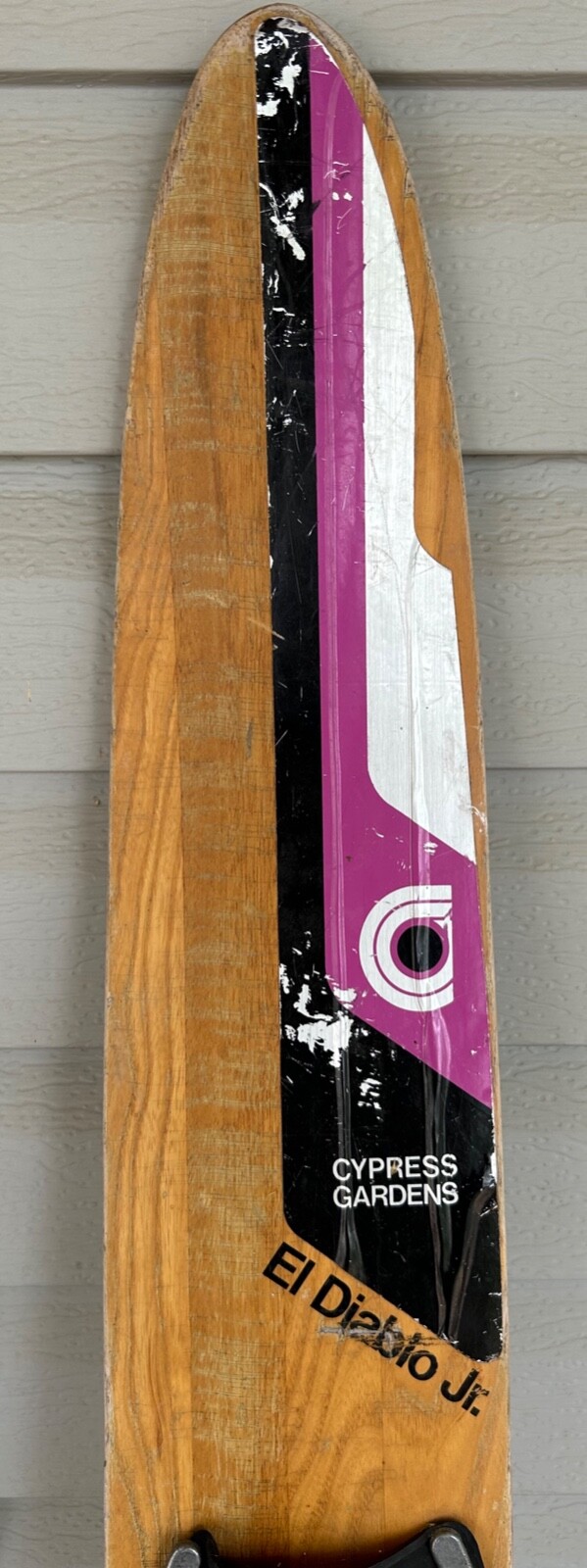 Vintage GROOVED WOOD Cypress Gardens El Diablo Jr. Slalom 60 in. Water