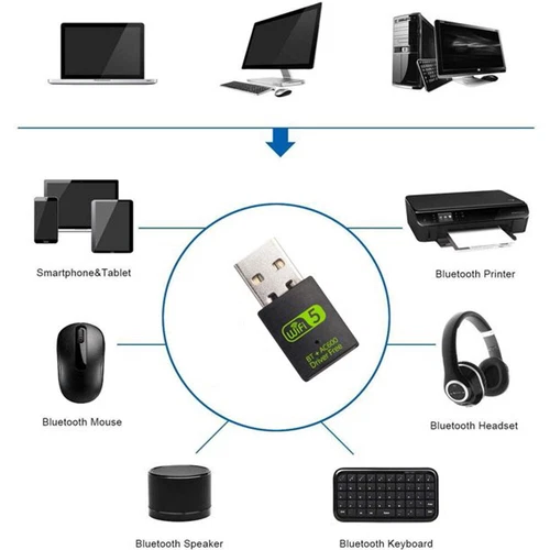 USB WiFi Bluetooth Adapter 600Mbps Dual Band 2.4/5Ghz Wireless Network Receiver - 第 6/6 張圖片