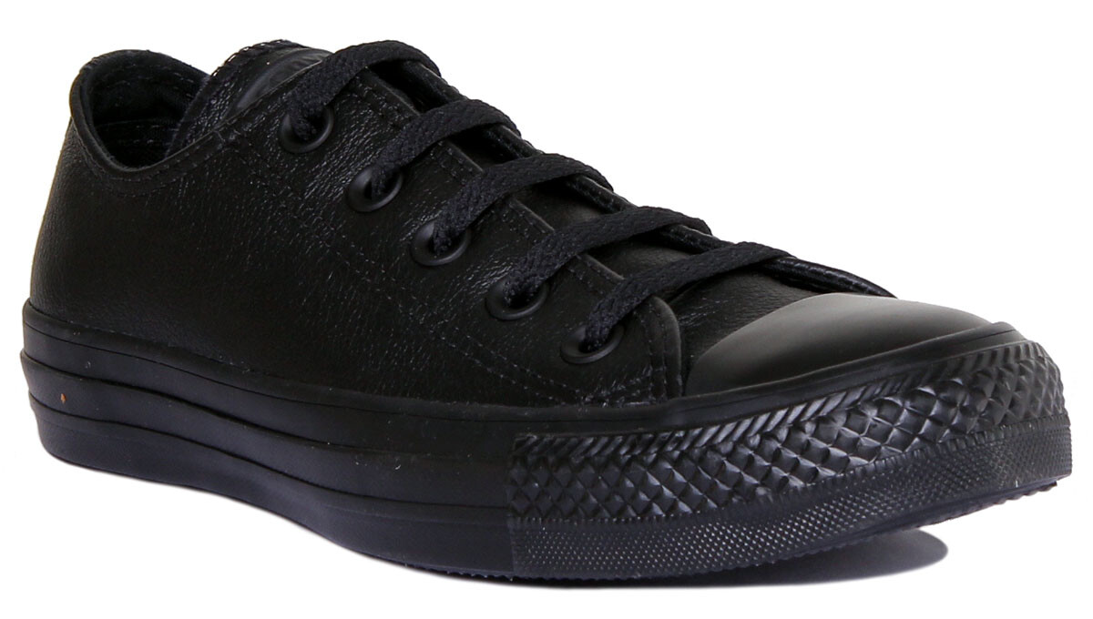 Converse All Star Taylor Unisex Leather Black Trainers Size 3 - 12 | eBay