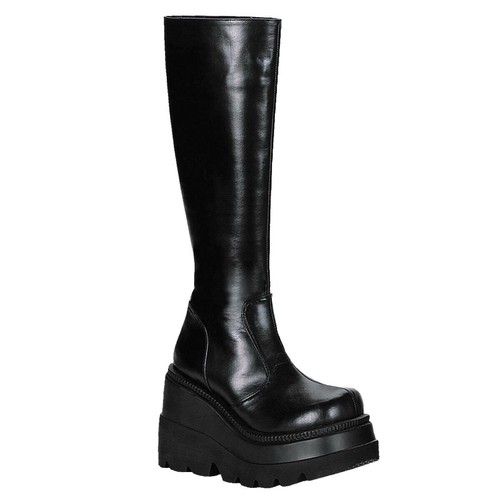 Pleaser Demonia Knee High Unisex Vegan Side Zip Adult Women Shoes