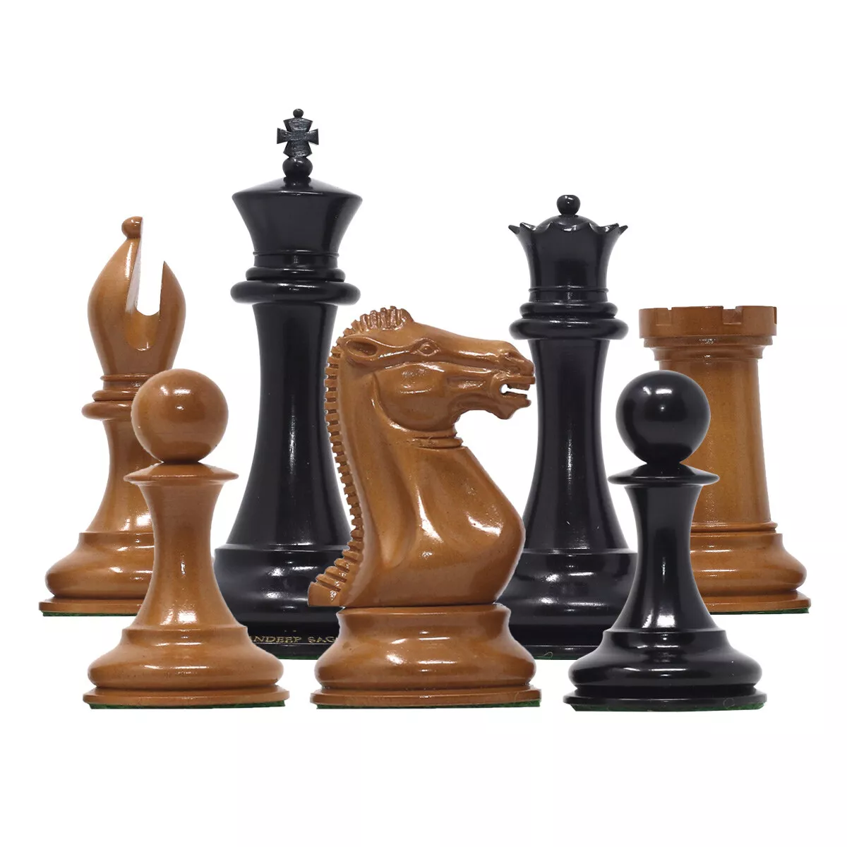 Craftsman Chess Set in 3.75 Tounament Chess Piece in Ebony Wood