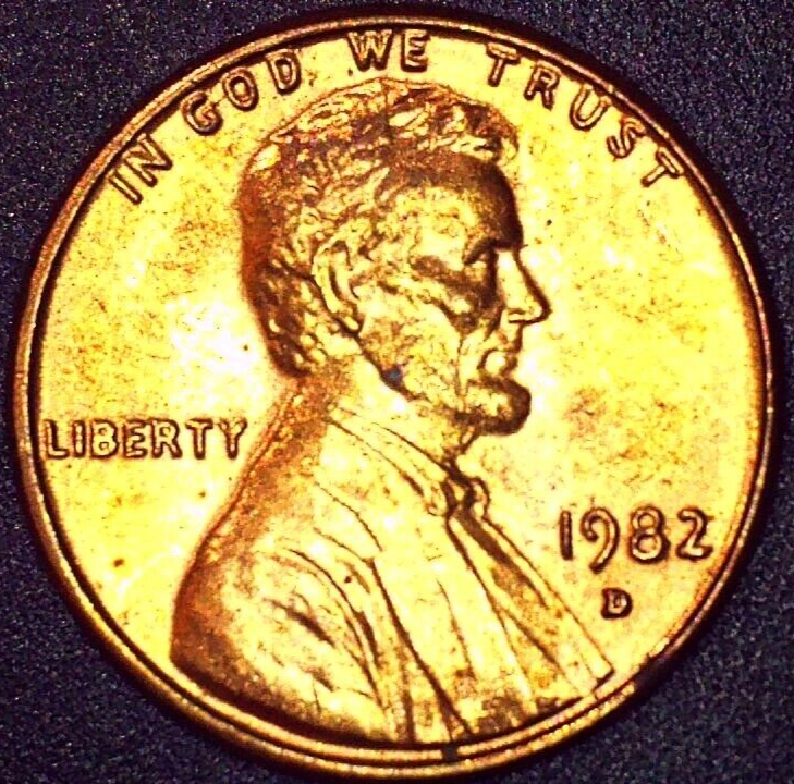 特別限定1つ黄金鯉と財運オルゴナイト特大ハートプレート 1982 D Lincoln Copper Cent Large Date 3.1 Grams Transitional Error