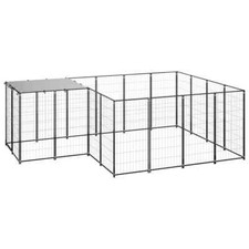 NNEVL Dog Kennel Black 6.05 m  Steel