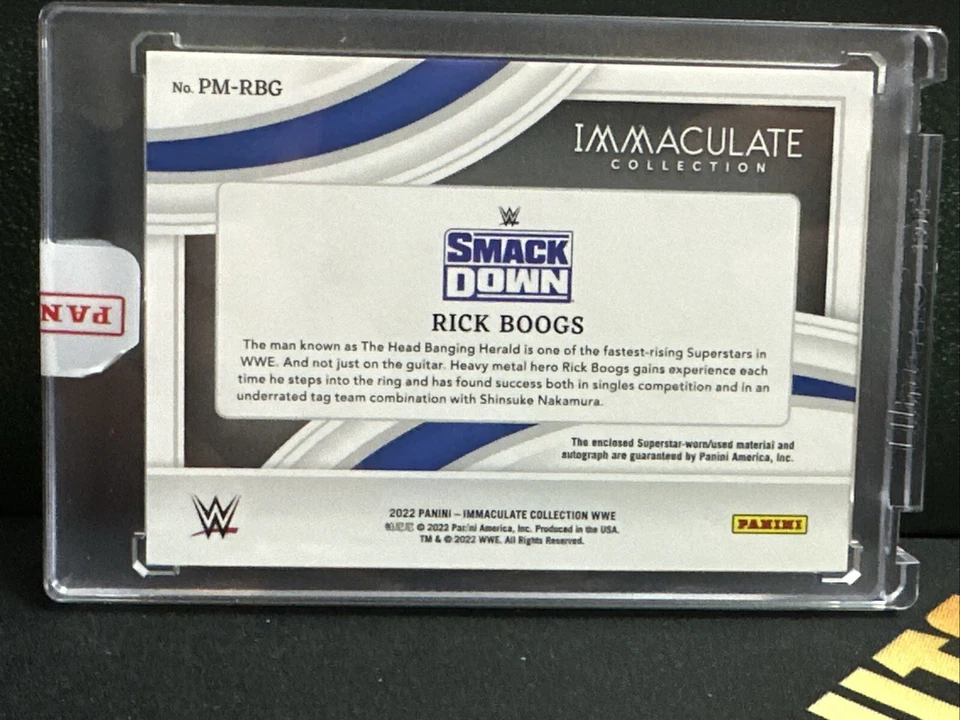 Rick Boogs 2022 Panini WWE Immaculate Emerald Memorabilia Autograph #PM-RBG 3/5 - Image 2 of 2