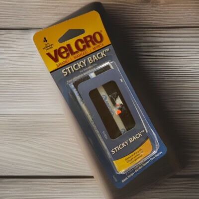VELCRO Brand Sticky Back 4/Pkg Schwarz 8,89x 1,9 cm Gurtband Selbstklebend