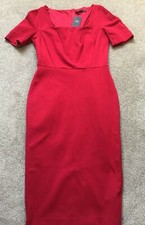 M&S Collection Dart Ponto Stretch Bodycon Dress - Sizes 10 & 14 RRP £45 RED- NEW