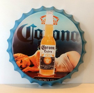 Corona Extra Beer Tin Metal Bottle Top Wall Sign | eBay