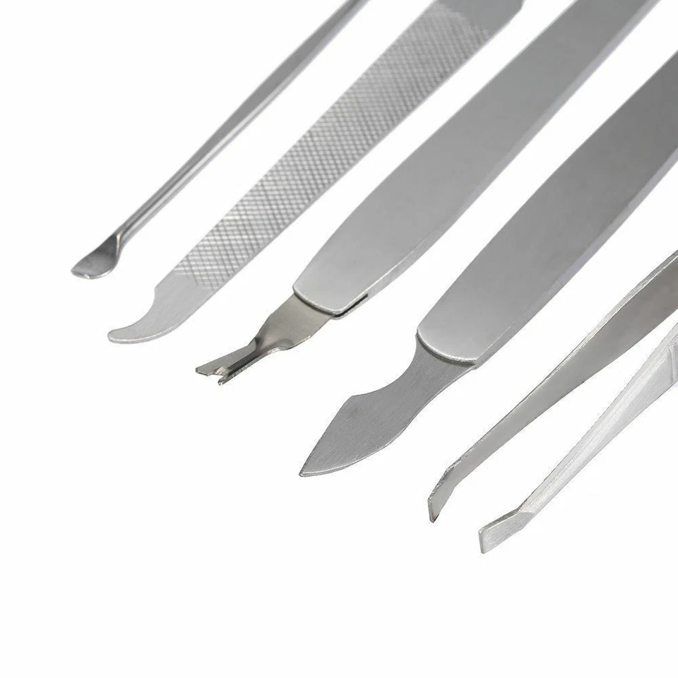 12-PC Deluxe Manicure Pedicure Nail Clippers Grooming Kit Set Case Foto 4 de 4