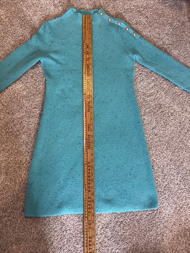 Talbots Shaker Stitch PS Women’s Tweed Sweater Dress Turquoise 371227 NEW - Picture 12 of 12