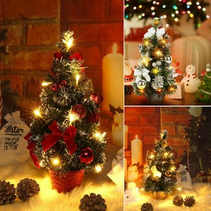 Künstlicher Kleiner Mini-Weihnachtsbaum Der Tischplatte Mit Led Licht  Ornamenten | Ebay