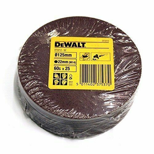 25 disques de ponçage en fibres abrasives Dewalt DT3212 125 mm 5 pouces ponçage grossier 60 G - Photo 1/1