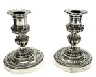Pair of pretty 19th century silver bronze CANDLEHOLDERS ENDS