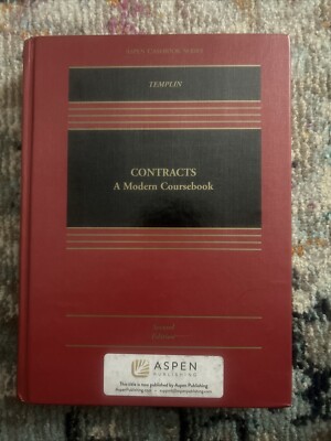 Aspen Casebook: Contracts : A Modern Coursebook by Ben Templin (2019)   No Code