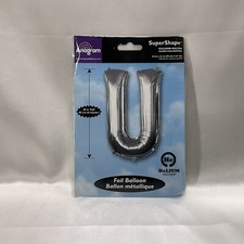 Anagram Balloons Letter U Foil Mylar Balloon 23  X 33  Silver New  