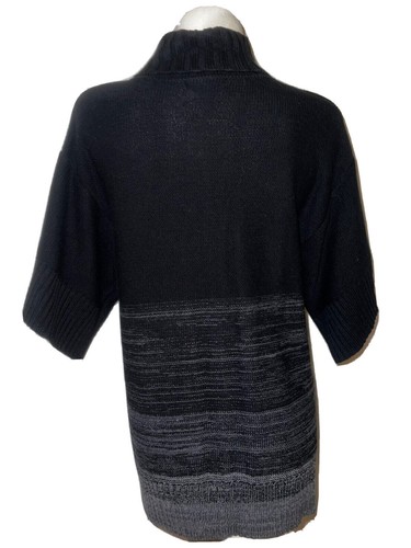 New STYLE & CO Sweater Sz XL Black Charcoal Gray Turtleneck SS Pullover Knit Top - Picture 4 of 5