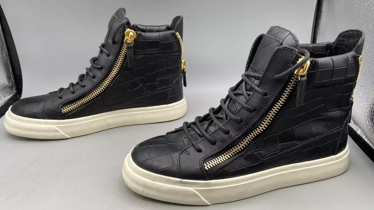 Giuseppe Zanotti Kriss sneakers Dark grey Leather Velvet Patent leather  ref.133985 - Joli Closet