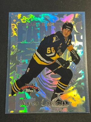 Box 47: 1996-97 Topps Fantasy Team SILVER BORDER PROOF Mario Lemieux Penguins